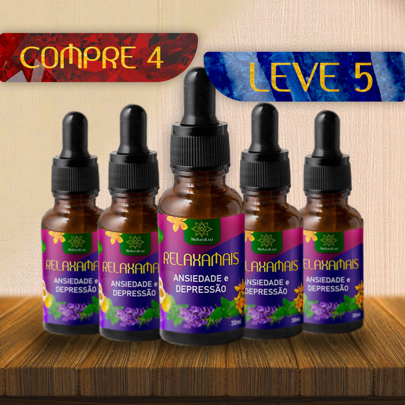 COMPRE 4 e LEVE 5 - RELAXAMAIS Extrato Liquido de Ervas 30ml