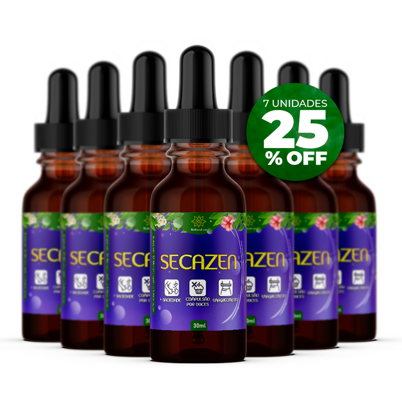 Kit 7 Und. SECAZEN - Extrato Líquido de Ervas 30ml