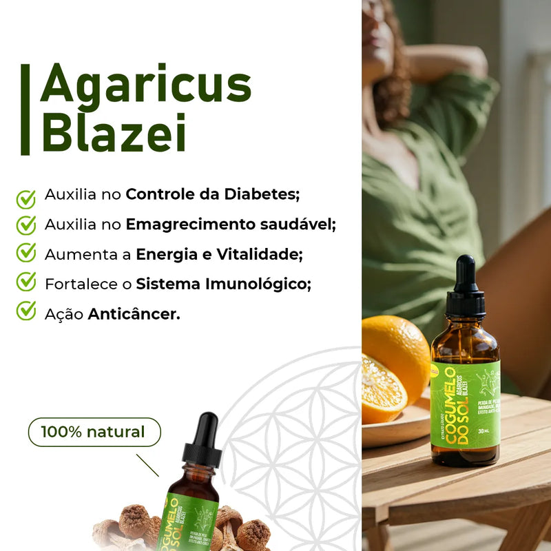 COMBO TOTAL PACK - 05 Cogumelos (Juba de Leão, Cordyceps, Reishi, Shiitake e Agaricus Blazei)
